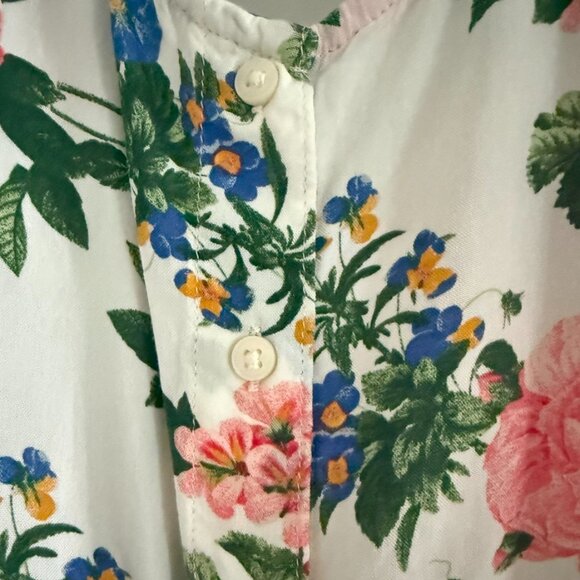 Old Navy Girls Puff Sleeve Button-Front Fit Flare Dress Size M - 8 - Preloved - Picture 4 of 7